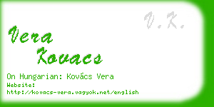 vera kovacs business card