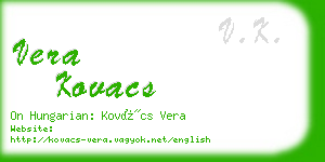 vera kovacs business card